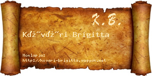 Kővári Brigitta névjegykártya